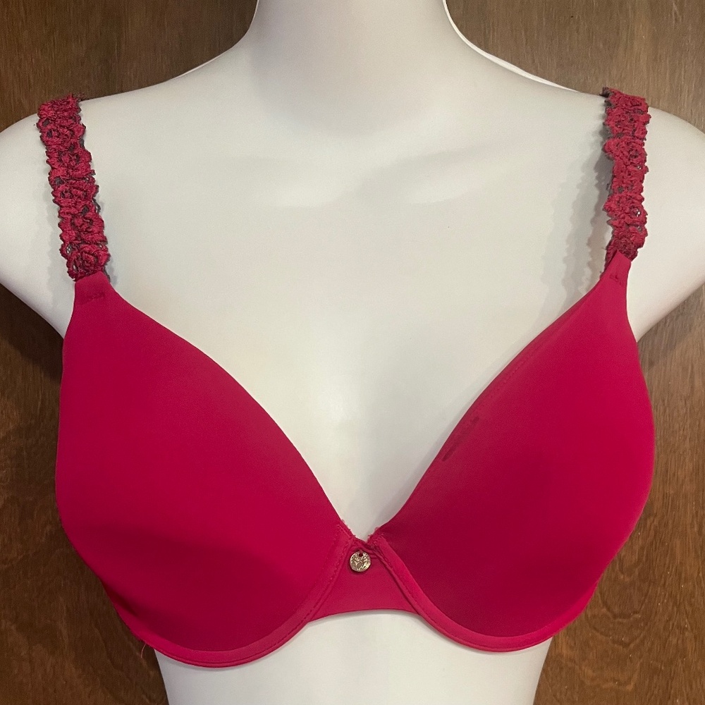 Natori Red bra with floral straps 34D